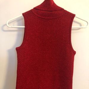 Red turtleneck shirt